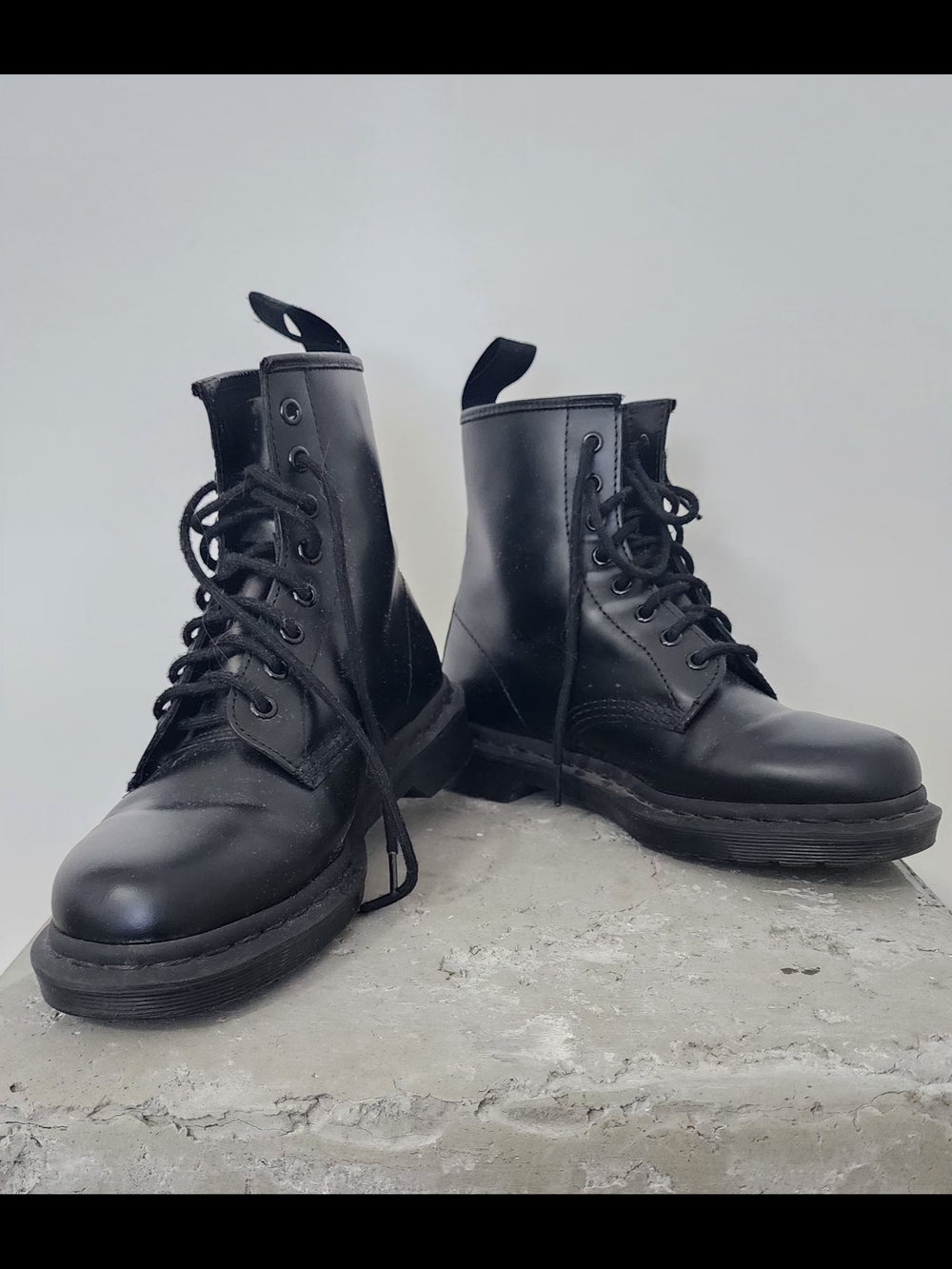 Dr. Martens Black Leather Lace-Up Work Boots